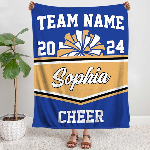 Personalized Cheerleading Blanket Custom Name Senior Cheer