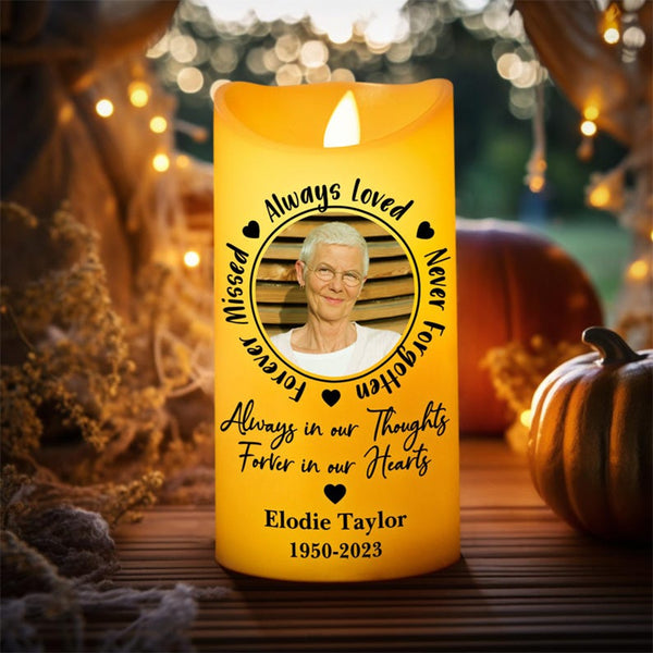 Personalized Photo LED Candle, Custom Photo Sympathy Candle