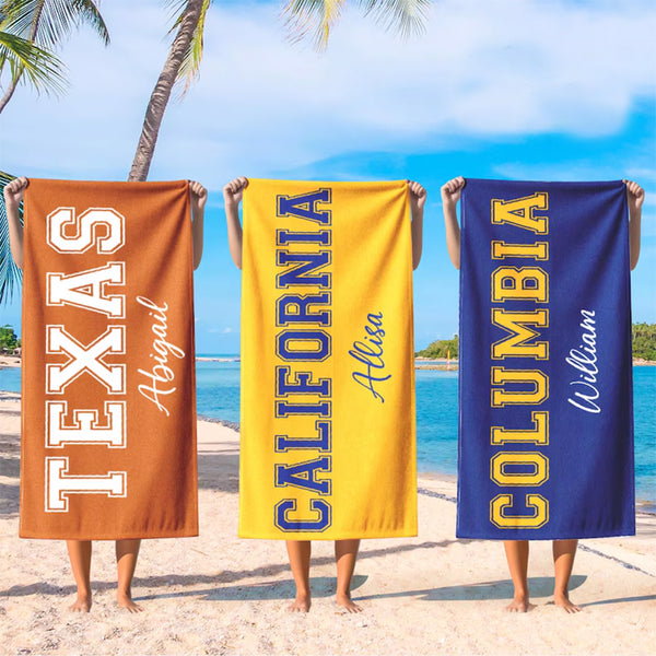 Custom College Beach Towel, Senior 2025, Graduation Gift, Baseball Team