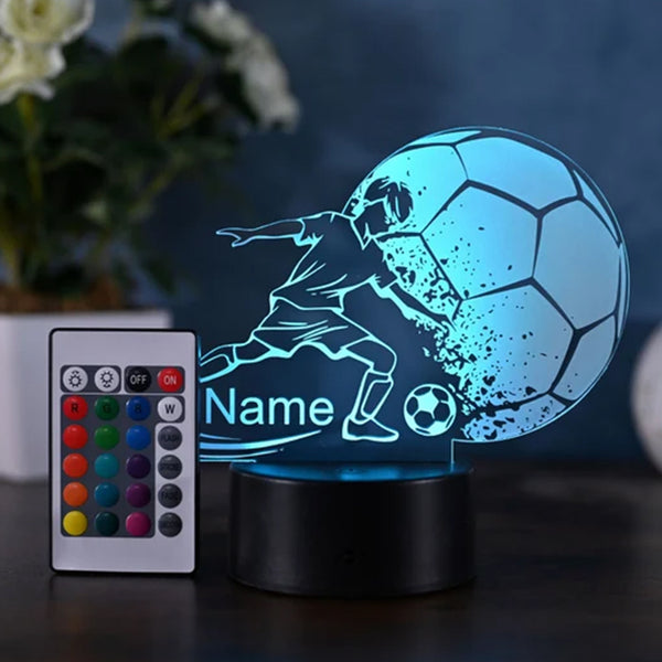 Personalized Soccer Lamp - Unique Bedroom Night Light