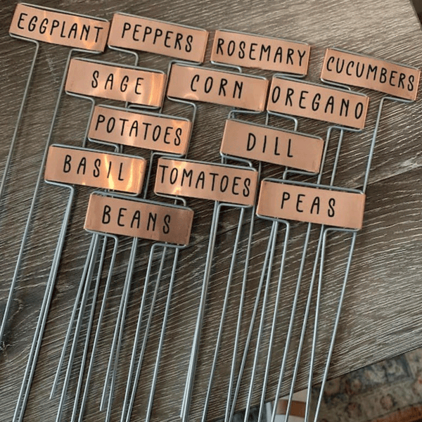 20, 40, 80 Packs of Copper Garden Markers + Labels + Oil Based Marker