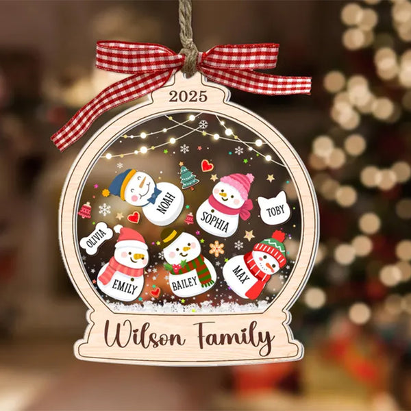 Bulk Discount Custom Snowman Family Shaker Ornament