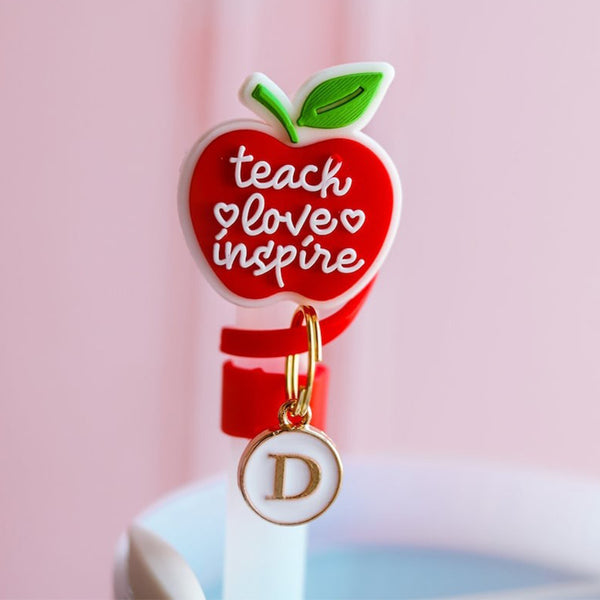 Straw topper, teacher gift, teach love inspire