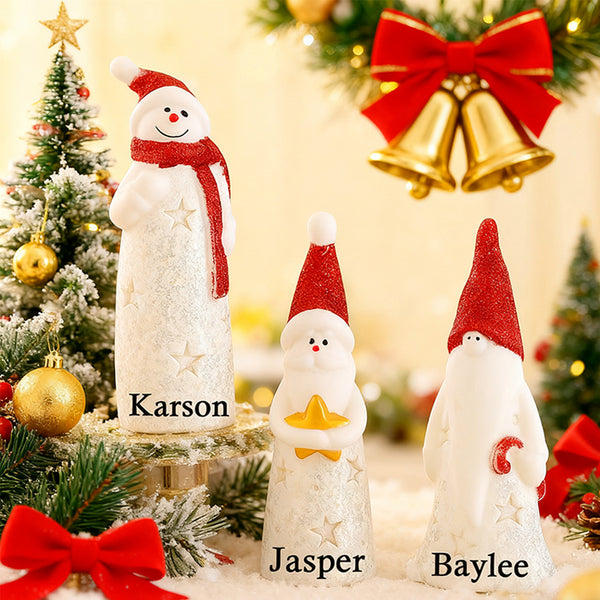 Personalized Snowman LED Ornament Custom Name Christmas