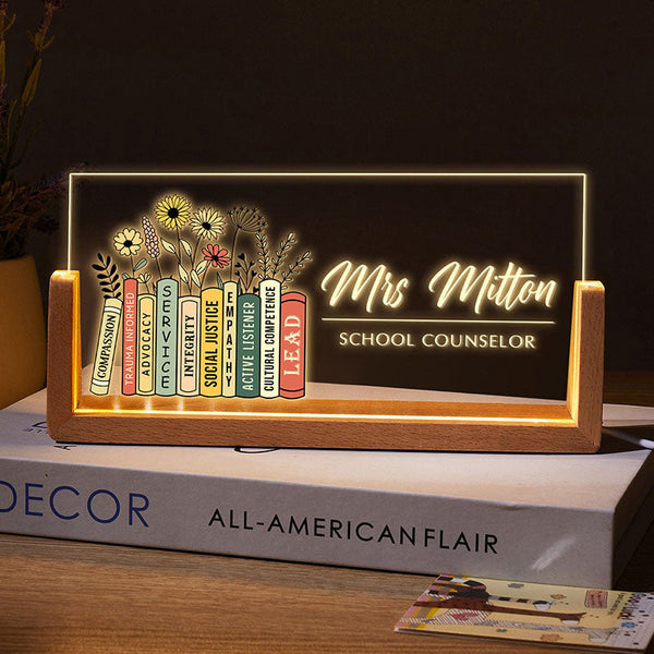 School counselor desk name tag, counselor desk logo, gift for teacher