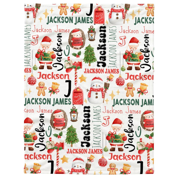 Festive Christmas Blanket with Custom Name - Perfect for All Seasons