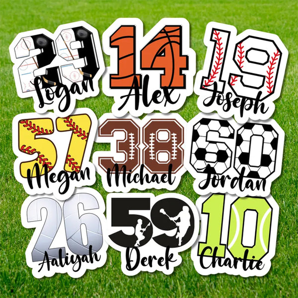 Custom Sports Team Number Sticker