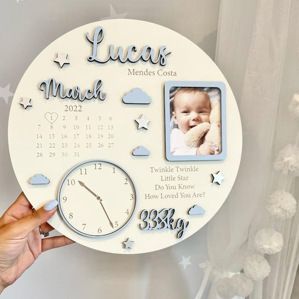 Baby Photo Keepsake Gift, Baby Birth Announcement, Newborn Gift