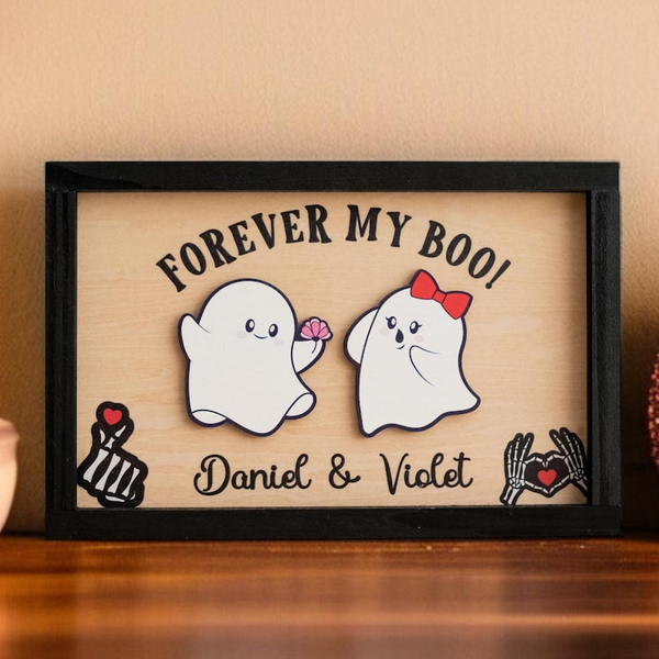 Custom Halloween Ghost Couple Sign – Romantic Personalized Gift
