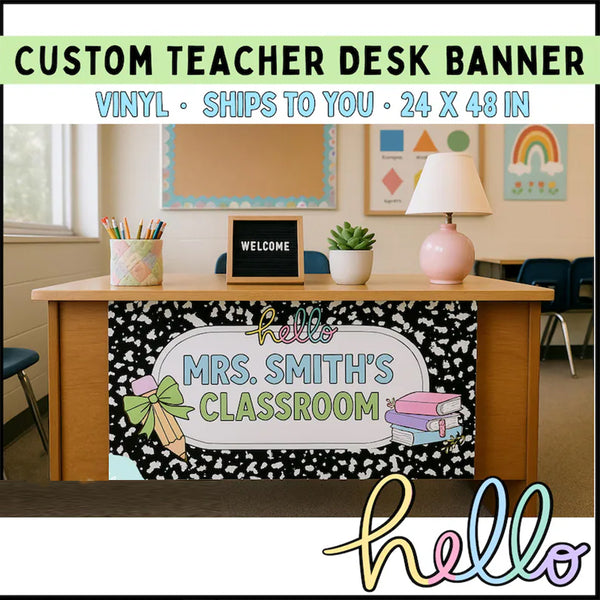 Custom Teacher Desk Banner | Personalized Classroom Sign