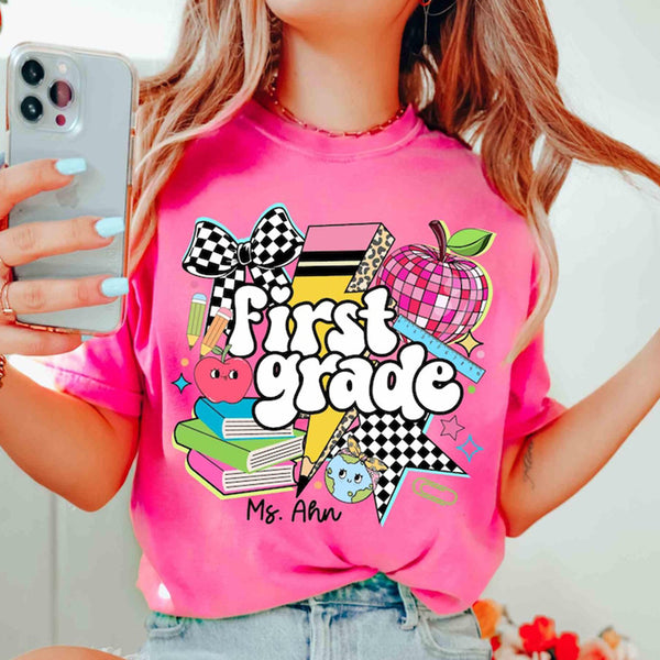 Comfort Colors Teacher Shirt First Grade Teacher 1st Grade Personalized Teacher Shirt