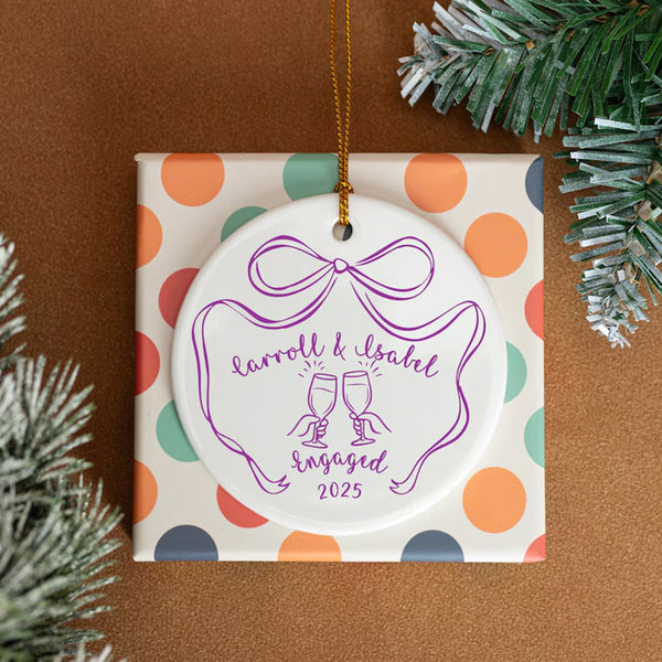 Personalized Ceramic Engagement Ornament