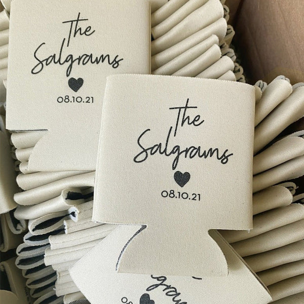 Simple last name wedding can coolercustom wedding favor