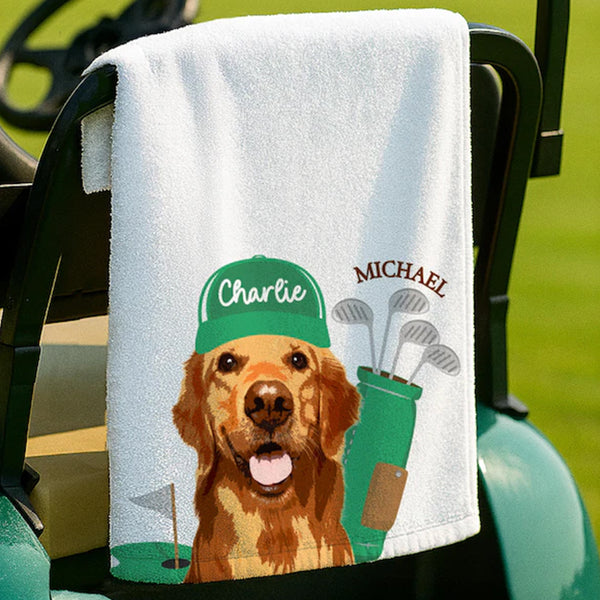Custom Pet Golf Towel with Pet Photo, Personalized Dog Towels