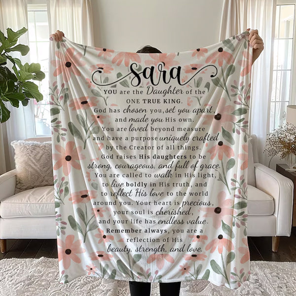 Personalized Christian Blanket for Women, Custom Faith-Based Gift with Name