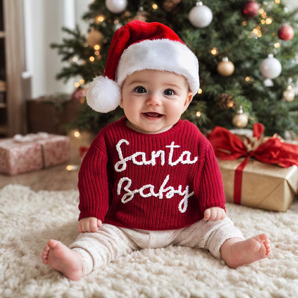 Personalized Baby Name Sweater,Custom Christmas Baby Sweater With Name
