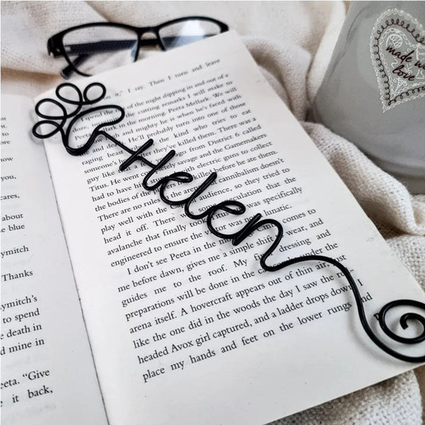Paw Print Name Bookmark - Wire Custom Bookmark