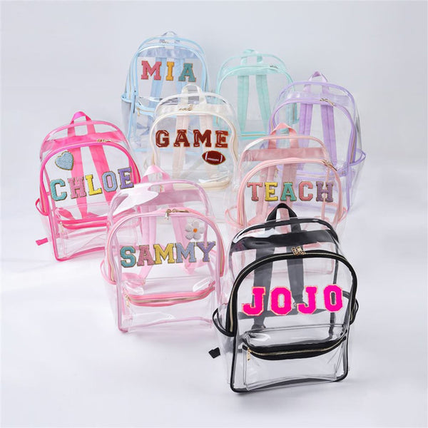 Clear Backpack, Customized Clear backpack with Patches