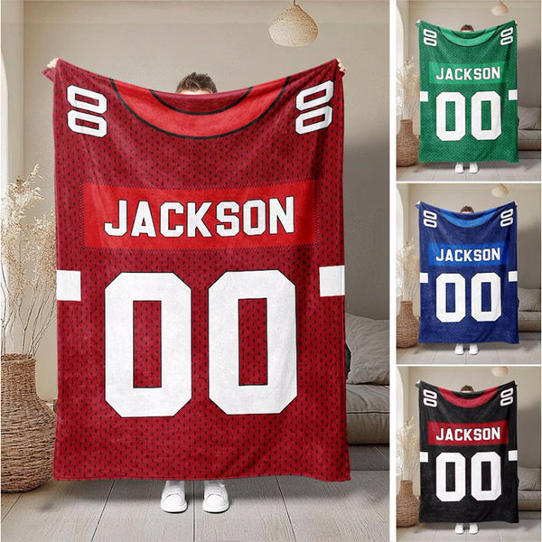 Personalized Football Blanket, Custom Name Number