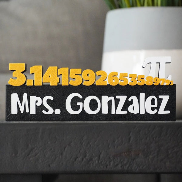 Math Pi Name Sign Name Plate Math Teacher Gift