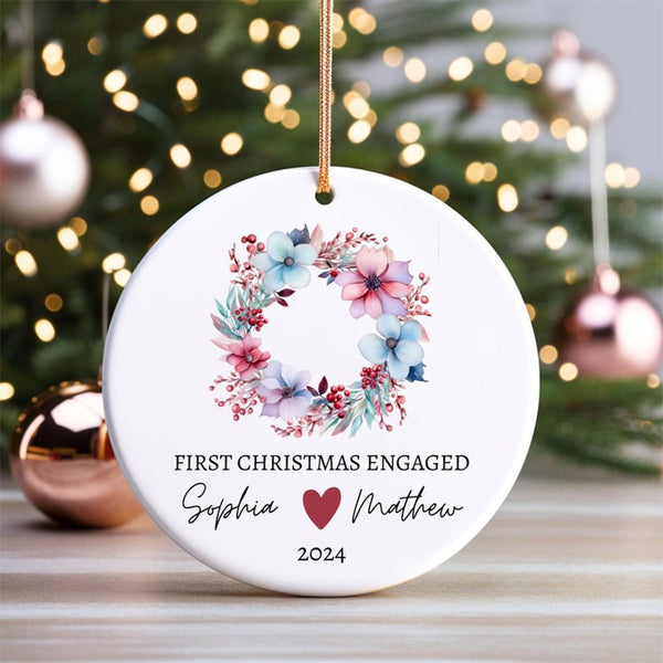 Personalized Engagement Christmas Ornament