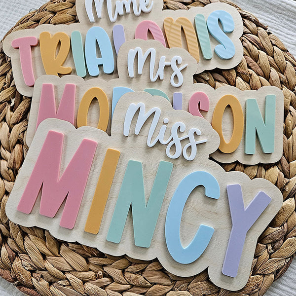 Personalized Teacher Name Plaque for Desk or Door | Gift for Teacher