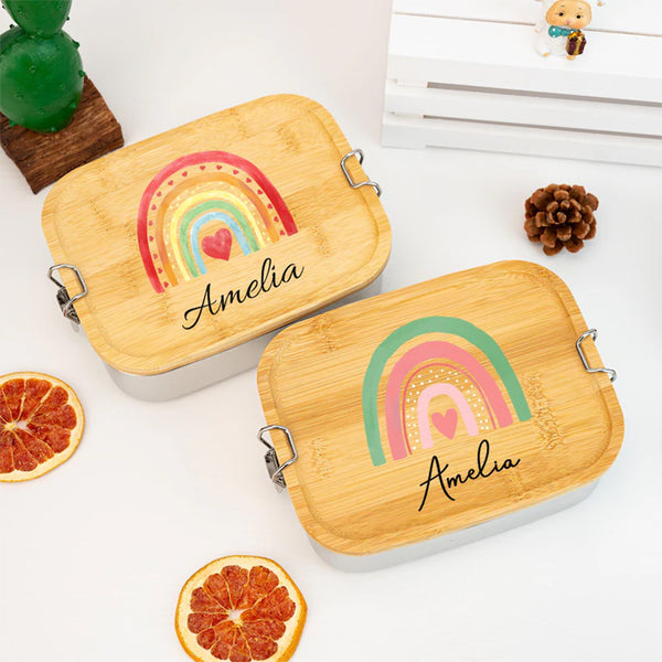 Personalized Rainbow Lunch Box for Children,Stainless Steel Lunch Box