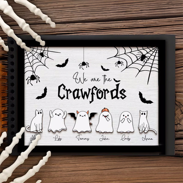 Personalized Halloween Ghost Family With Pets