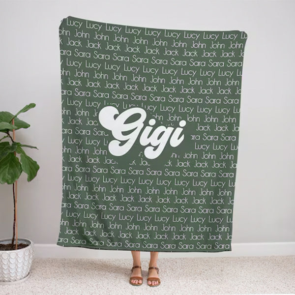 Gigi Blanket, Personalized Custom Blanket, Name Blanket