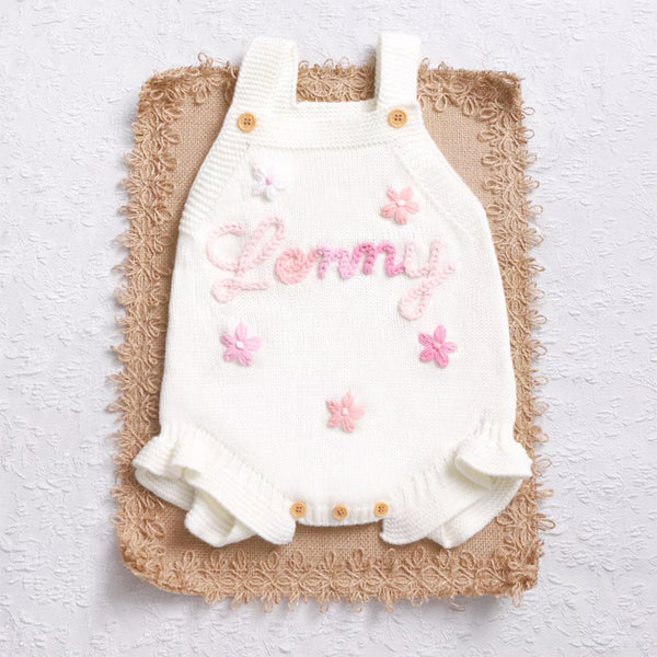 Personalized Baby Girl Romper, Custom Baby Name Romper