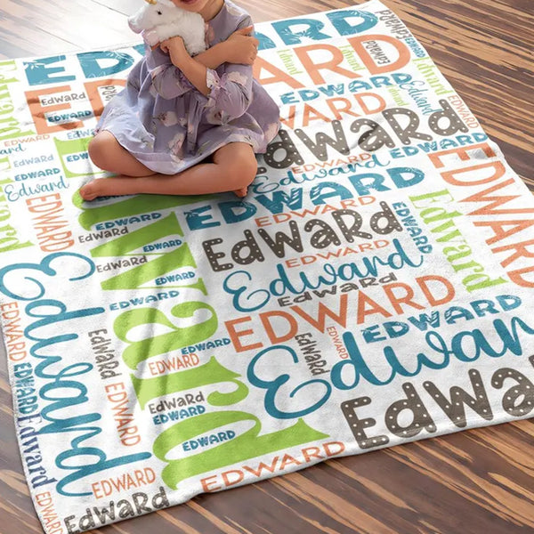 Personalized Blanket for Kids, Baby - Custom Sherpa Nursery Blanket for Newborn