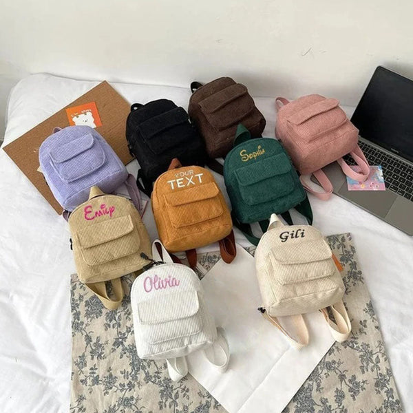 Fashion Personalized Embroidered Women Mini Backpack Name Student Girls Schoolbags