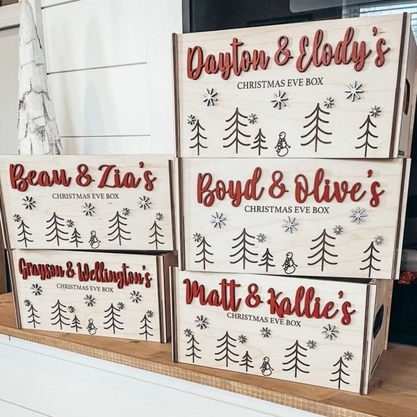 Christmas Eve Box | Decor crate Christmas |Personalized Box Xmas Eve