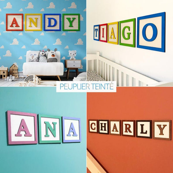 Wood Block Nursery Letters, Baby Name, Individual Wood Letters