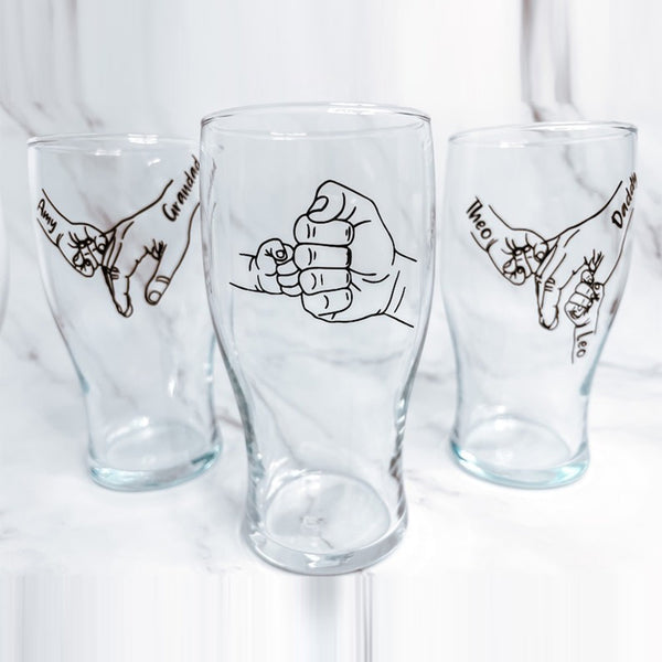 Fathers day personalised beer glass