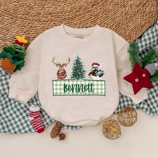 Personalized Christmas Mallard Duck Romper