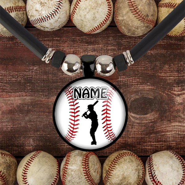 Personalized Boys Baseball Name Necklace Customized Name and Number Pendant Jewelry