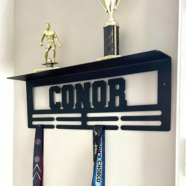 Custom Name Medal Hanger and Trophy Shelf