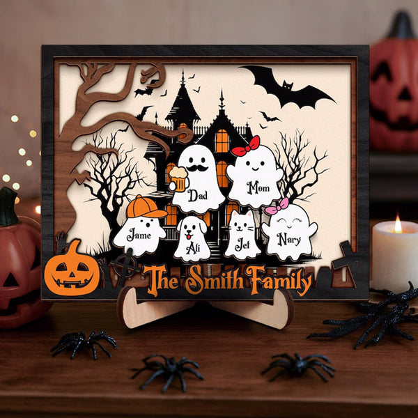 Halloween Ghost Family Personalized, Our Boo Crew, Halloween Family Sign