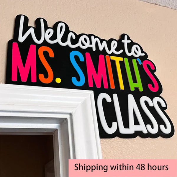 Personalized Name Doorframe Corner Sign, Custom Classroom School Decor