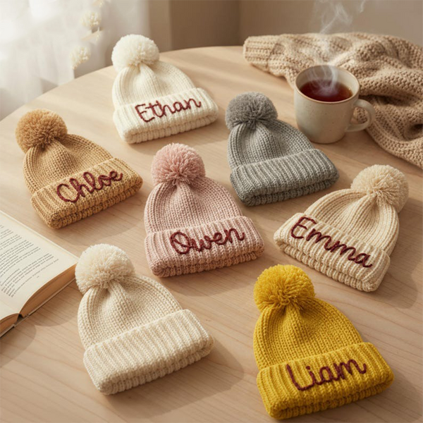 Custom Name Baby Hat, Personalized Kid's Winter Hat, Baby Name Beanie
