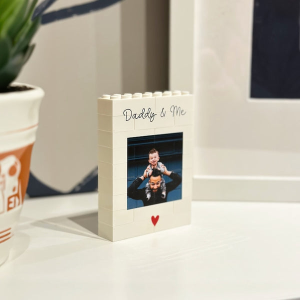 Personalised Daddy & Me  Brick Photo block, Gift for Dad