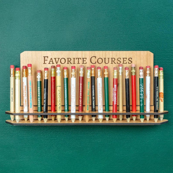 Personalized Golf Pencil Holder, Wall Display for 23 Pencils