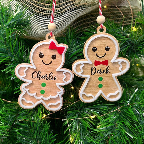 Personalized Gingerbread Christmas Ornament, 3D Customized Cookie Ornament