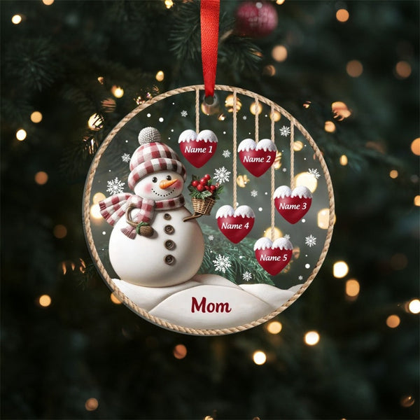 Personalized 1-8 Family Names Christmas Ornaments