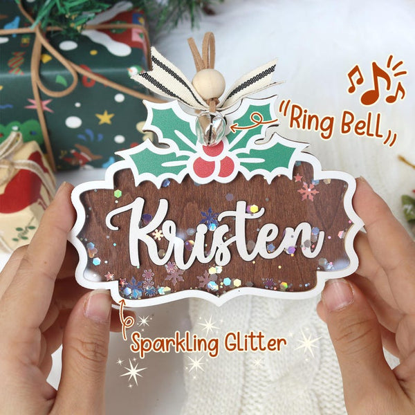 Personalized Wooden Christmas Ornament: Stocking Tag