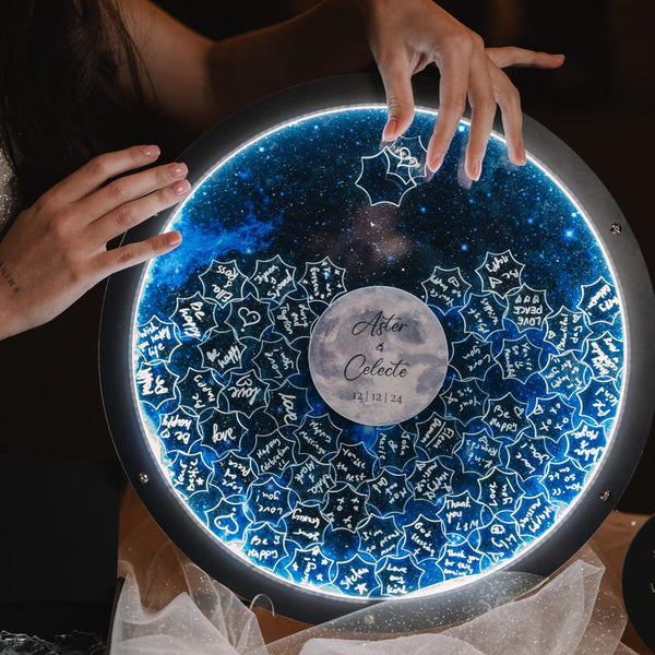 Celestial Wedding Guest Book Alternative with LED