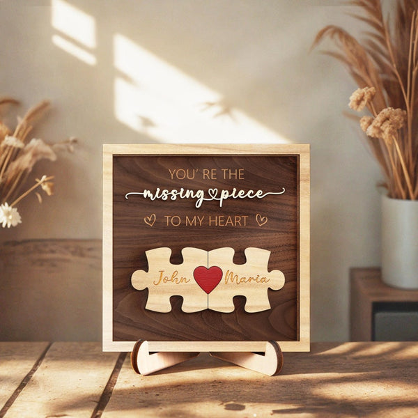 Puzzle Couples Name Sign, Personalized Romantic Gift for Him Her,