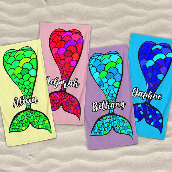 Mermaid Tail Beach Towel, Graduation Gift For Her, Sisters Besties Girls Beach Trip,