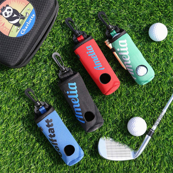 Personalized Name Golf Ball Bag, Golf Ball and Tees Holder